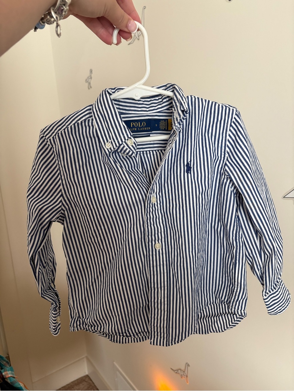 Polo by Ralph Lauren Navy & White Striped Button-Down Shirt